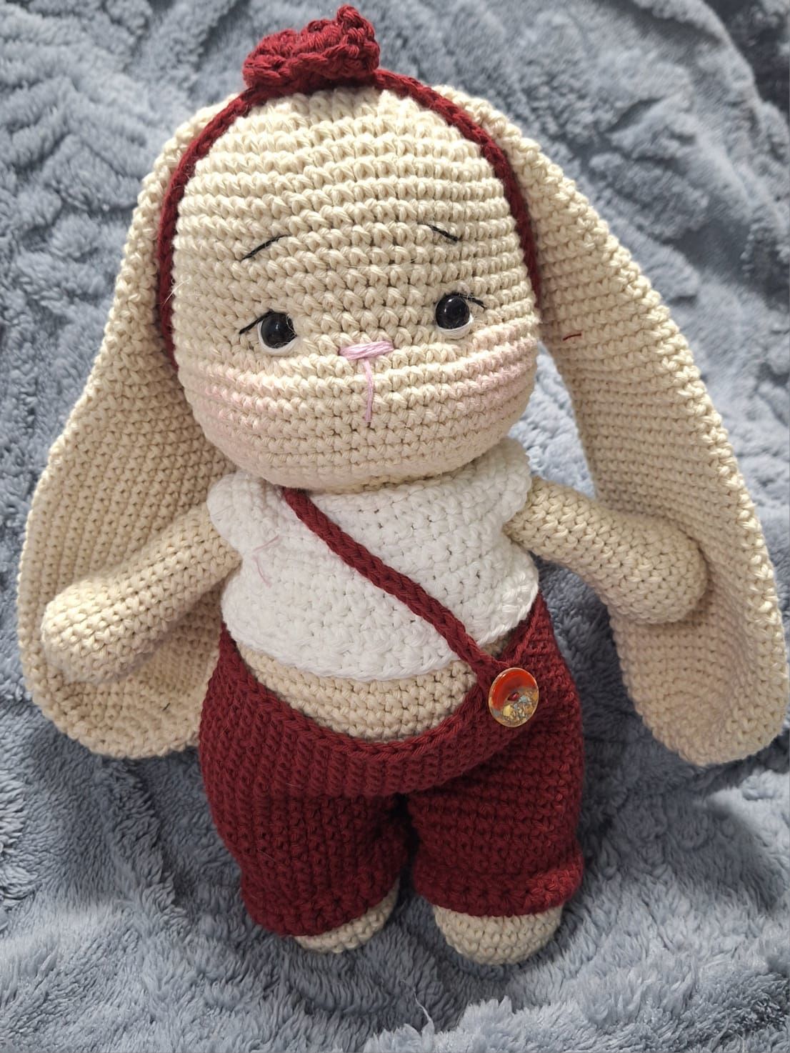 AMIGURUMI CONEJA DE OREJAS LARGAS HILO HIPOLARGENICO (APTO PARA LAVARROPAS) – Pañalera Belyan